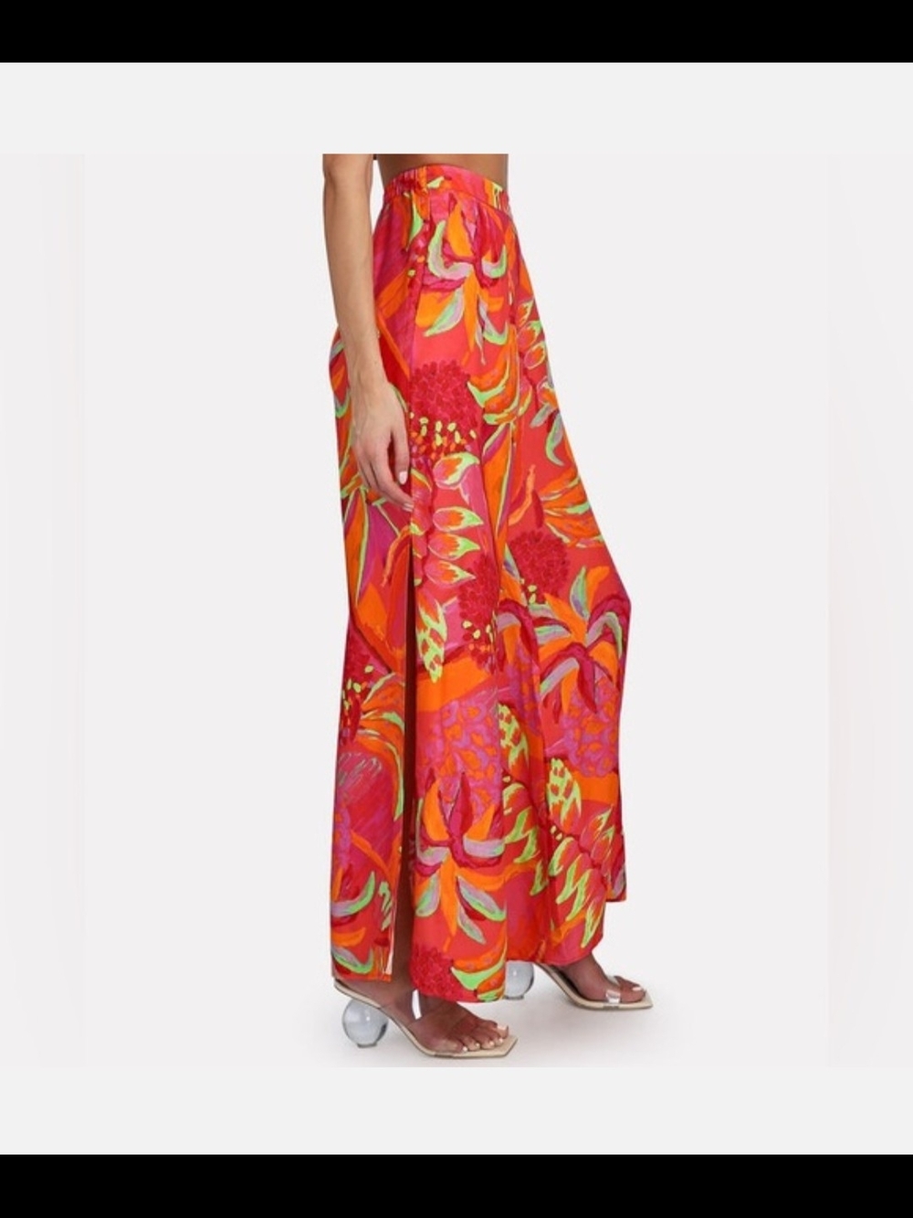Farm Rio Bright Orange Fruit Print Wide-Le Pants - Picture 3 of 4